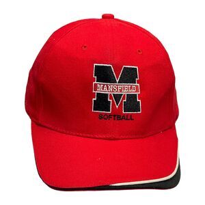 Mansfield Softball Men's One Size Red 100% Cotton Adjustable Fitted Hat/Cap